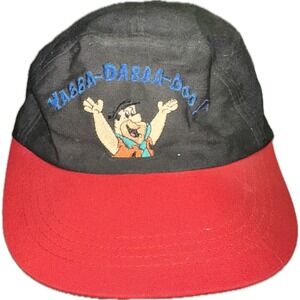 Fred Flinstone The Flinstones Vintage Snapback Cap Hat‎ Black Red Cartoons 90's